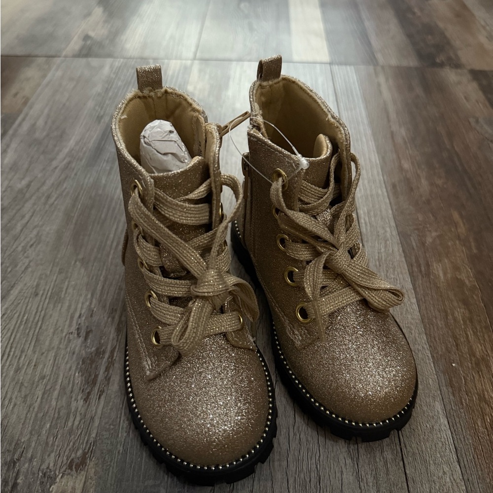 Shimmering Gold Kids Boots
